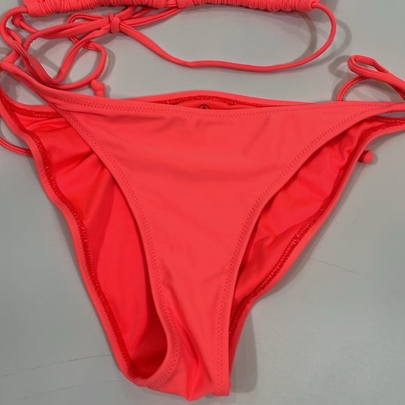 Volcom Bikini Size Large Bright Neon Coral Color EUC - Picture 3 of 10